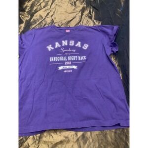 LAT Kansas Speedway Inaugural Night Race 2014 NASCAR T-Shirt Purple Womens 2XL